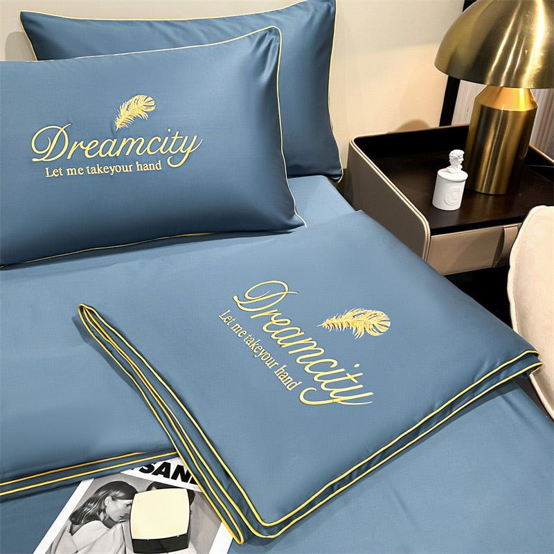 【Vente directe d'usine】❄️Parure de lit quatre pièces en velours de haute qualité💕Confortable et rafraîchissant