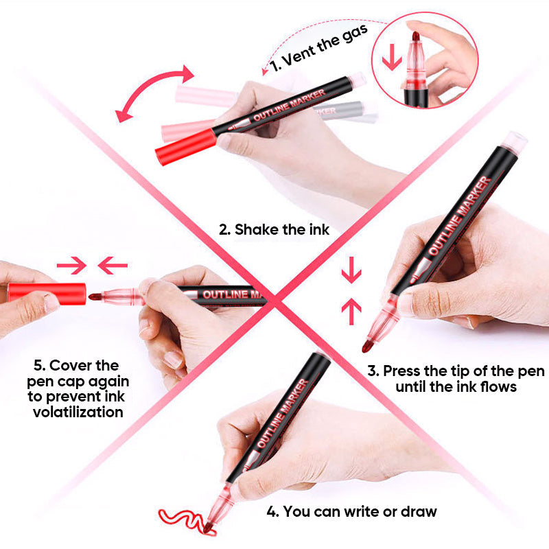 🎅Idée cadeau de Noël 49% de réduction - 🎁Stylos surligneurs Graffiti lumineux pour coloriage