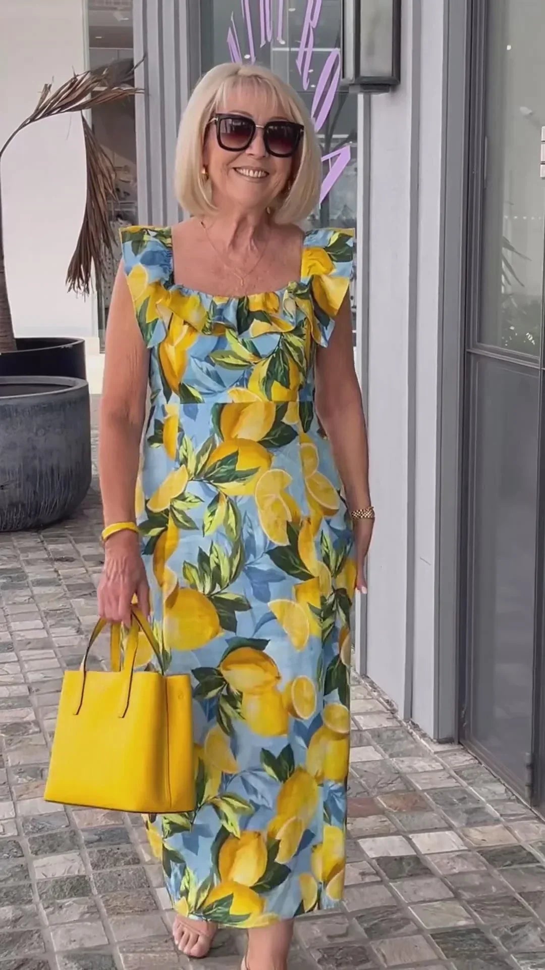 đ„Hot 41%OFFđ„Plus Size Lemon Printing Tunic Dress