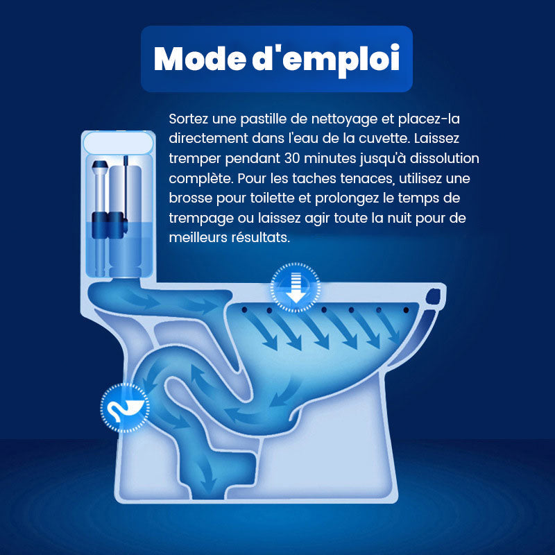 ✨ Comprimés effervescents de nettoyage des toilettes - décontamination, tartre urinaire, alcali urinaire et élimination des odeurs