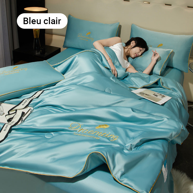 【Vente directe d'usine】❄️Parure de lit quatre pièces en velours de haute qualité💕Confortable et rafraîchissant