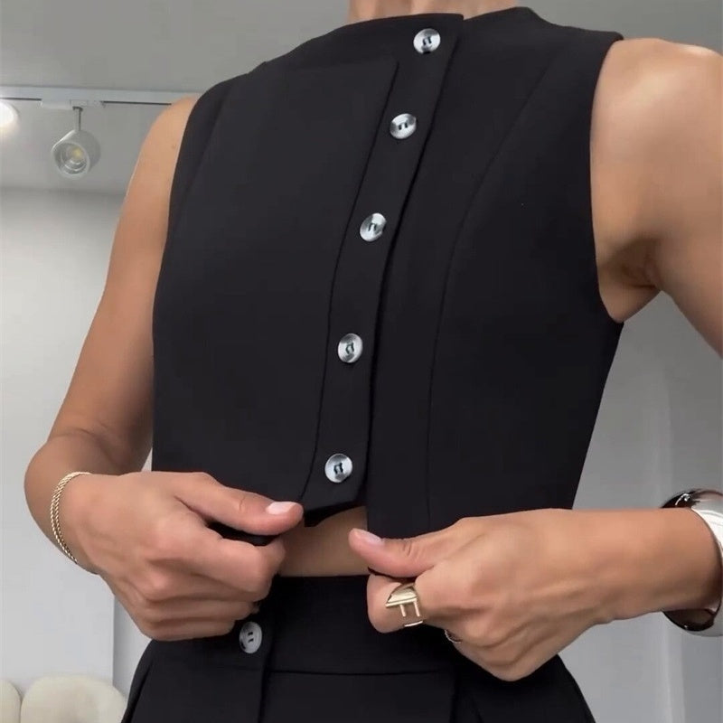 💥Free Shiping🌷Women's Elegant 2 Piece Outfits Sleeveless Top & High Waist Pants