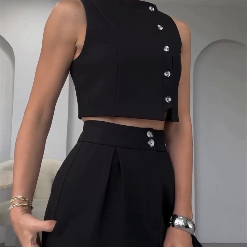 💥Free Shiping🌷Women's Elegant 2 Piece Outfits Sleeveless Top & High Waist Pants