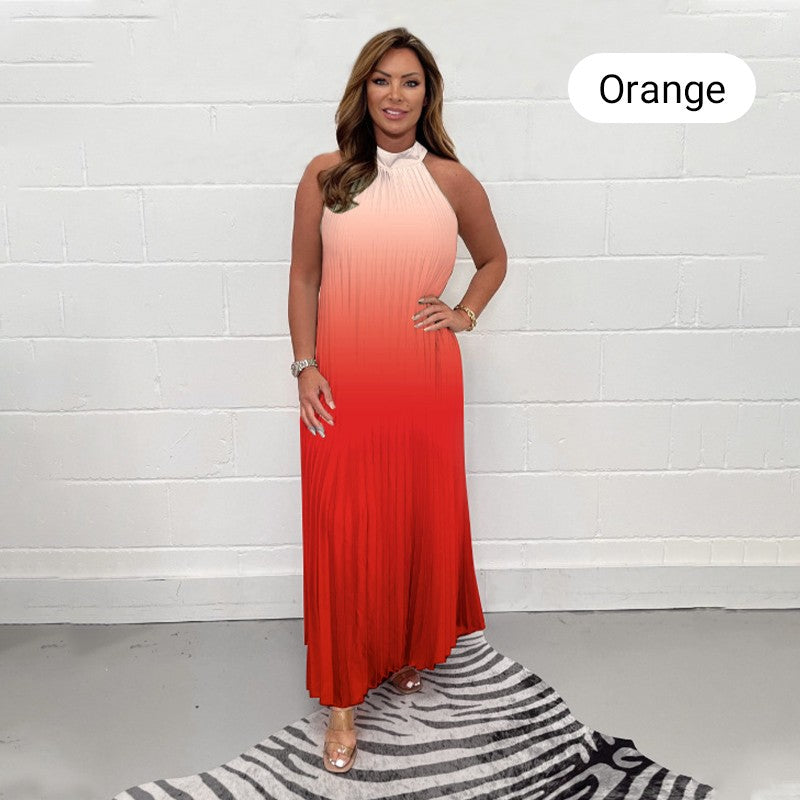 💟💃Robe sans manches à plis dégradés