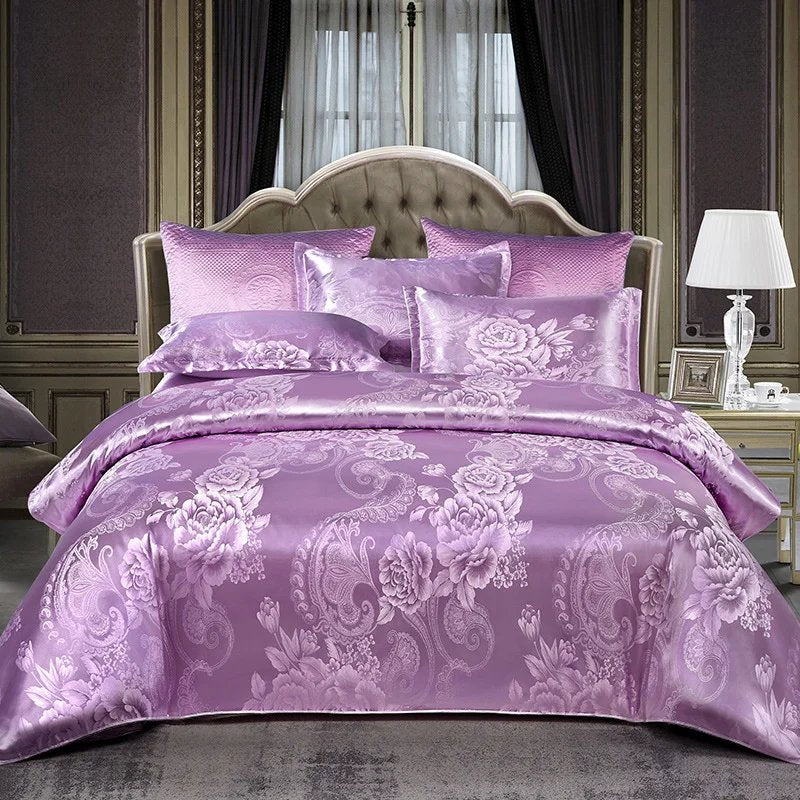 🔥Olympic Sale - 40%-49% de réduction + Livraison gratuite✈️🔥Livraison gratuite🔥Linge de lit luxueux en satin jacquard, 4 pièces