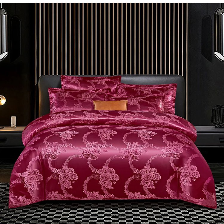 🔥Olympic Sale - 40%-49% de réduction + Livraison gratuite✈️🔥Livraison gratuite🔥Linge de lit luxueux en satin jacquard, 4 pièces