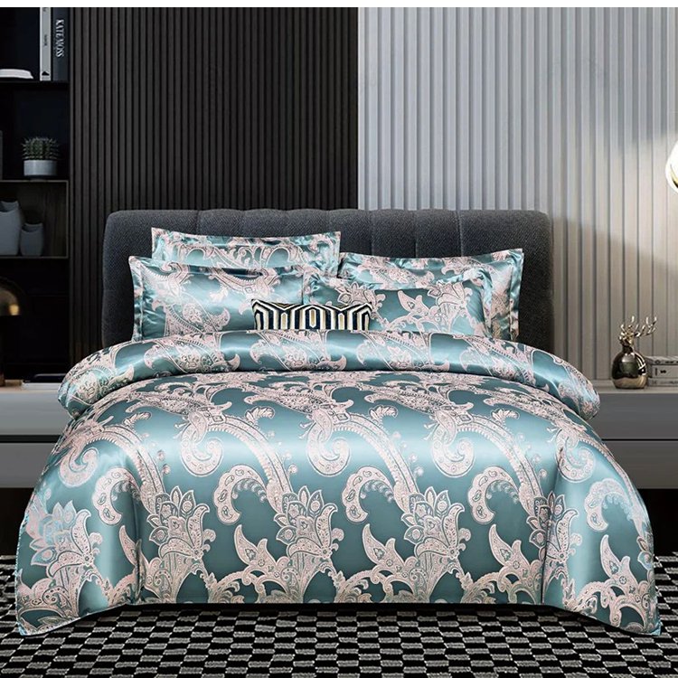🔥Olympic Sale - 40%-49% de réduction + Livraison gratuite✈️🔥Livraison gratuite🔥Linge de lit luxueux en satin jacquard, 4 pièces