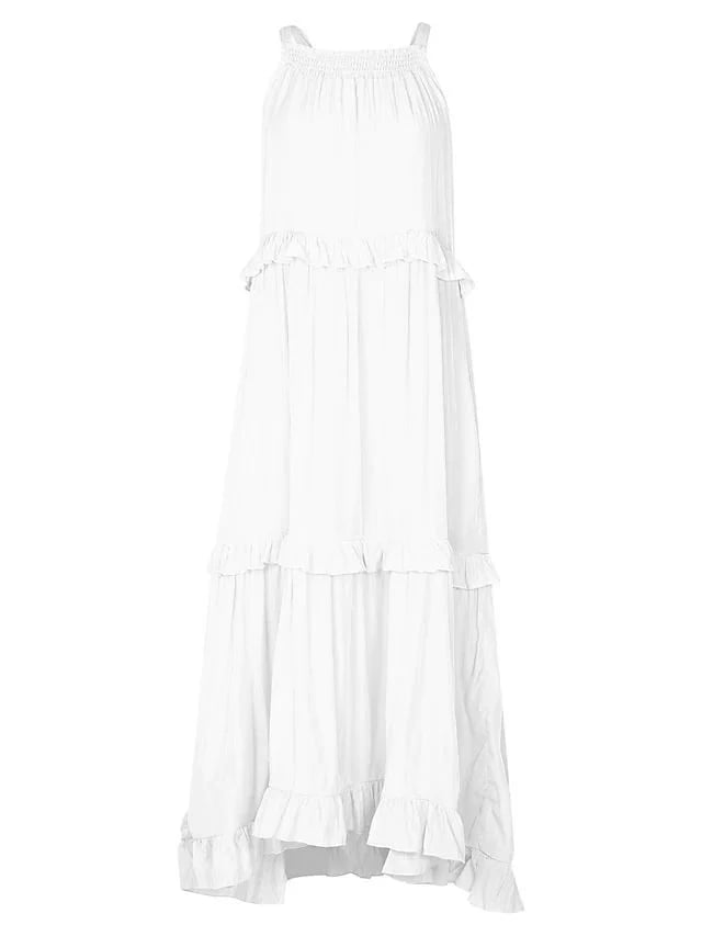 💥Robe d'été décontractée sans manches avec bretelles et sans volants pour femmes💃