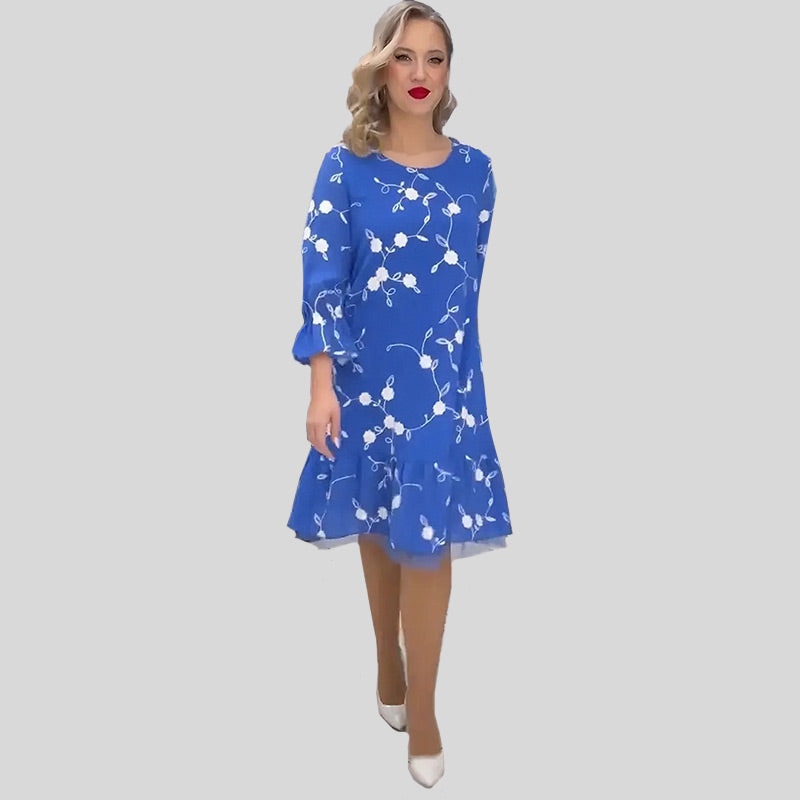 🔥Vente olympique - 49% de réduction👗Robe d'été à fleurs imprimées et ourlet volanté pour femmes