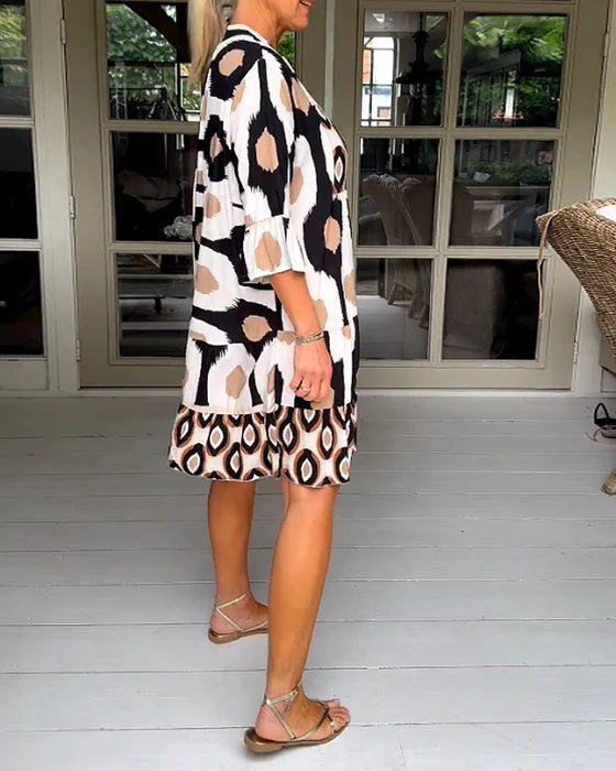 🔥HOT SALE🔥Robe plissée à imprimé tachetéDESCRIPTIONS
