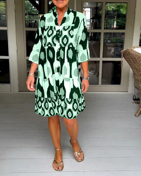 🔥HOT SALE🔥Robe plissée à imprimé tachetéDESCRIPTIONS