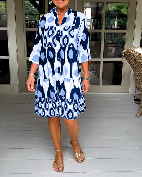 🔥HOT SALE🔥Robe plissée à imprimé tachetéDESCRIPTIONS