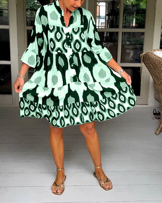 🔥HOT SALE🔥Robe plissée à imprimé tachetéDESCRIPTIONS