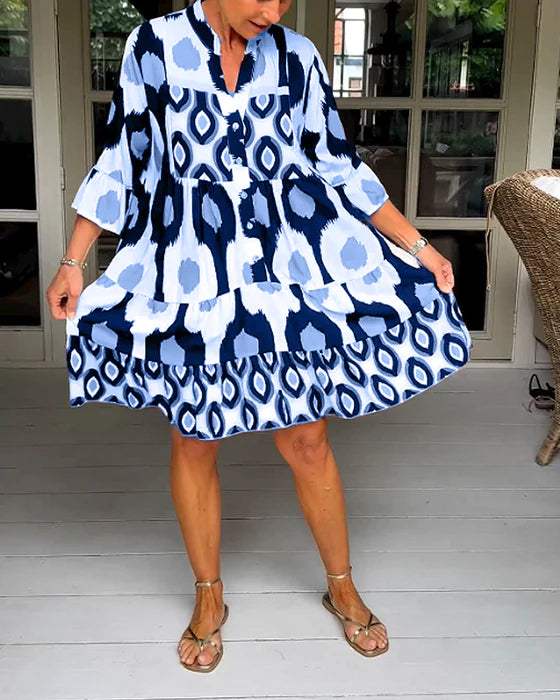 🔥HOT SALE🔥Robe plissée à imprimé tachetéDESCRIPTIONS