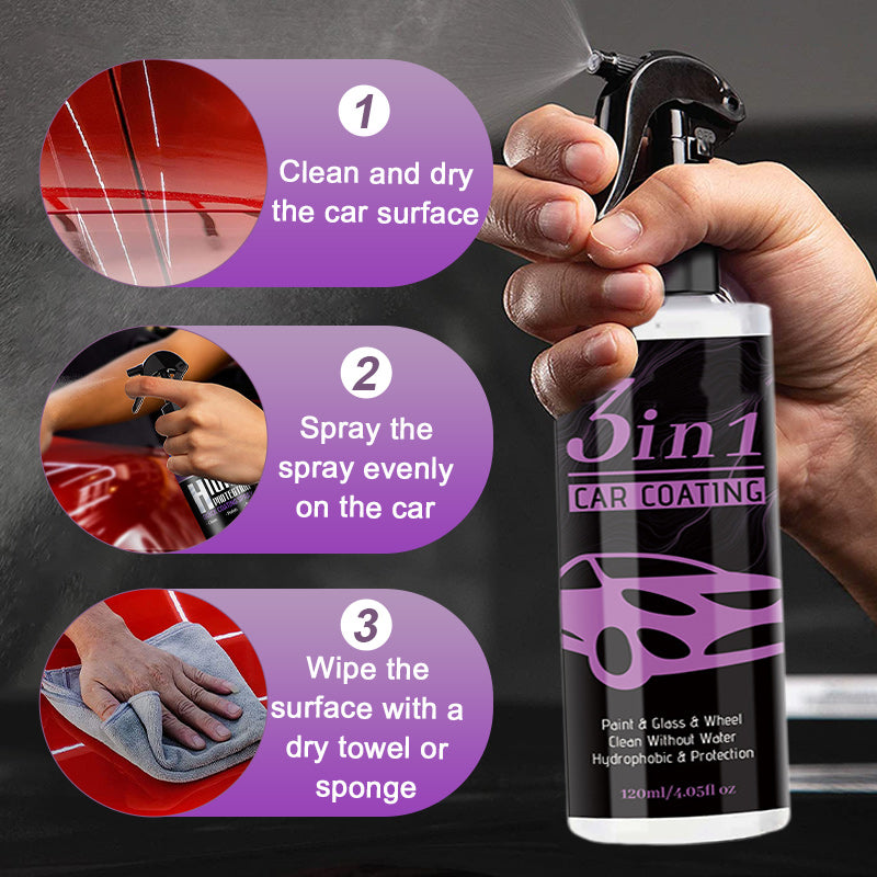 đ„Spray de revĂȘtement automobile durable 3 en 1 Ă haute protection