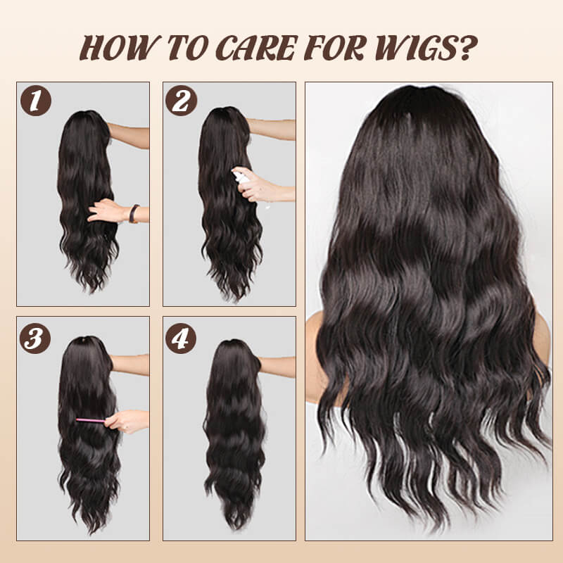 💃Perruque cheveux longs Perruque à frange dégradée