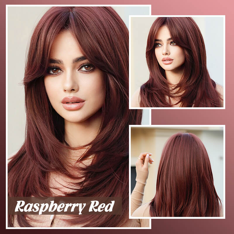 💃Perruque cheveux longs Perruque à frange dégradée
