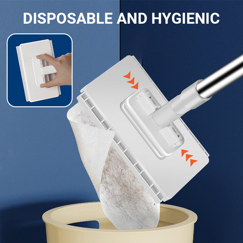 🎁 Achetez 2, obtenez 1 gratuit ! 🧹✨ Balai-serpillère anti-poussière jetable avec 4 chiffons réutilisables – Pratique et efficace 🚀🌟