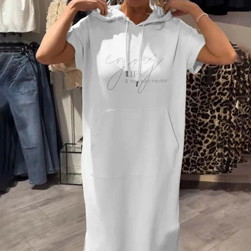 🔥Remise d'été 50%🔥Robe longue à capuche et manches courtes pour femmes
