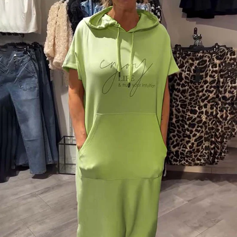 🔥Remise d'été 50%🔥Robe longue à capuche et manches courtes pour femmes
