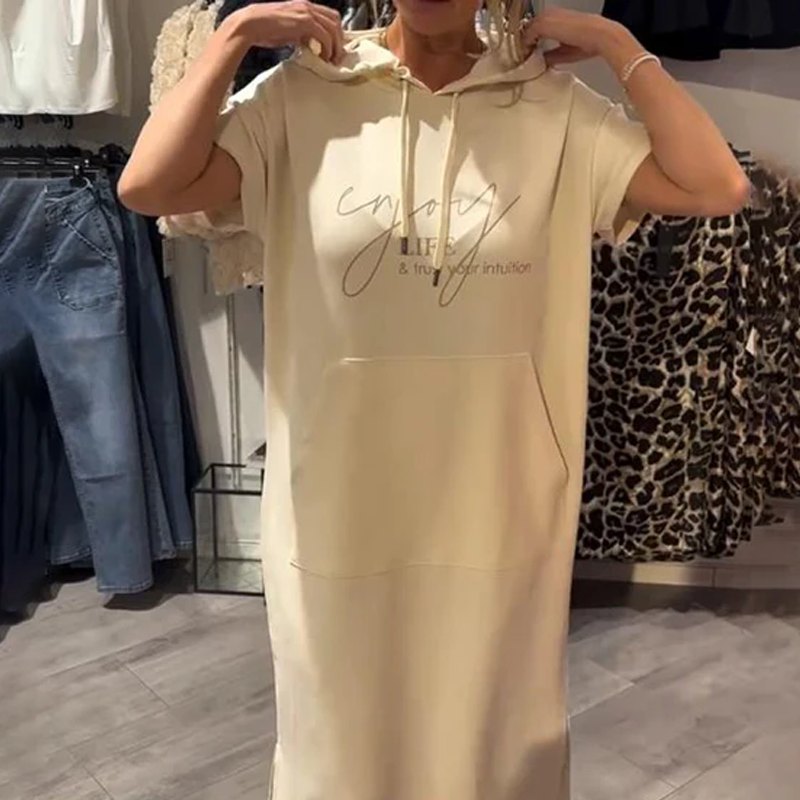 🔥Remise d'été 50%🔥Robe longue à capuche et manches courtes pour femmes
