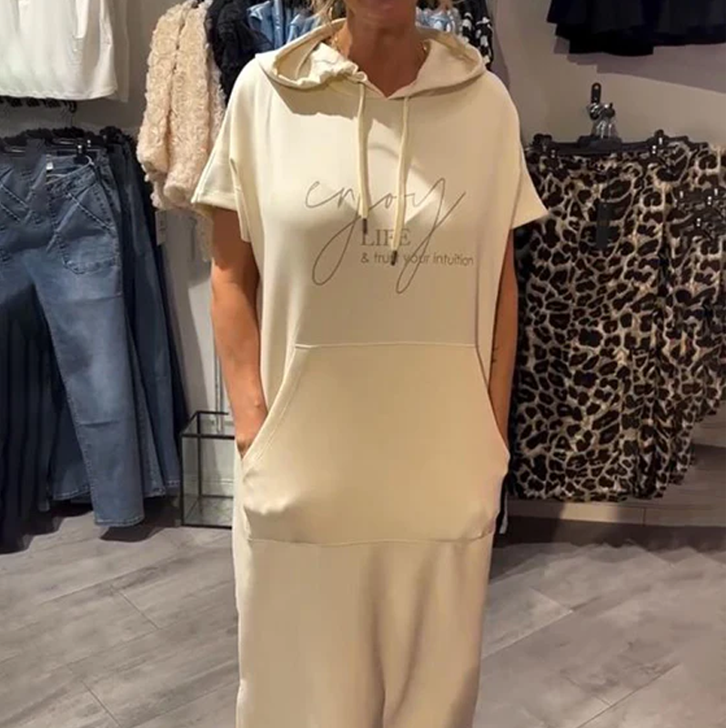🔥Remise d'été 50%🔥Robe longue à capuche et manches courtes pour femmes