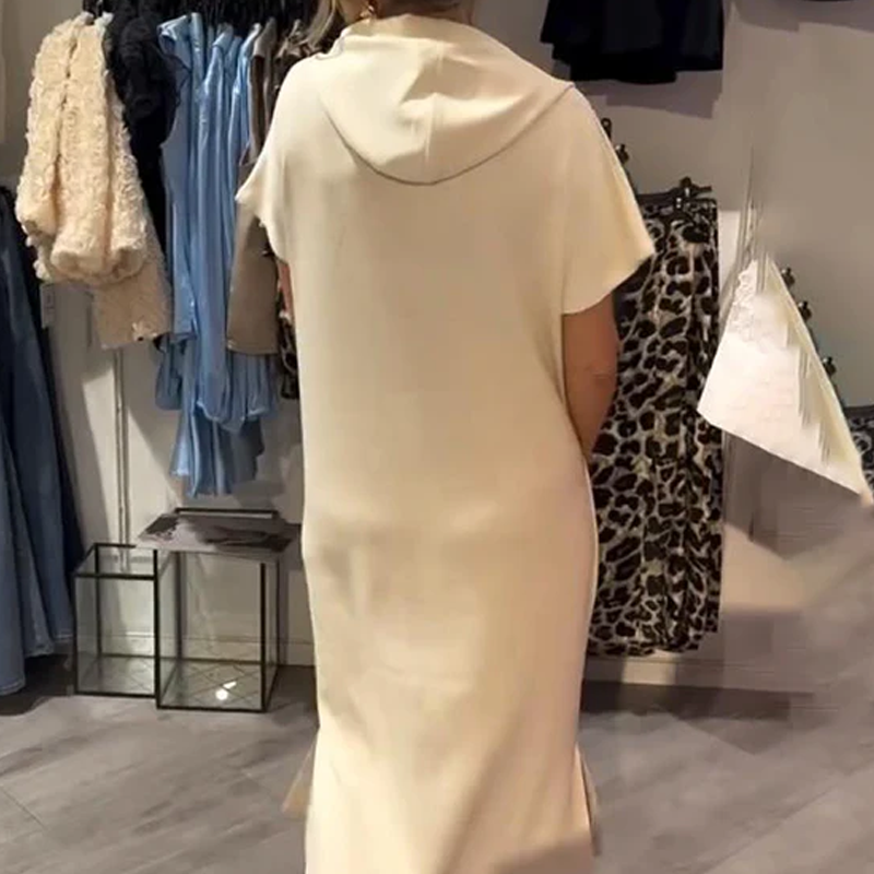 🔥Remise d'été 50%🔥Robe longue à capuche et manches courtes pour femmes