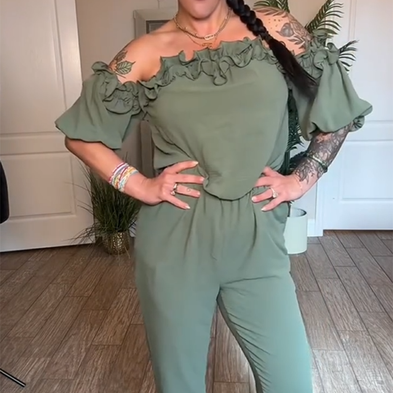 đSummer Sale 50% OFFđč đ„Off-Shoulder Frill Design JumpsuitÂ