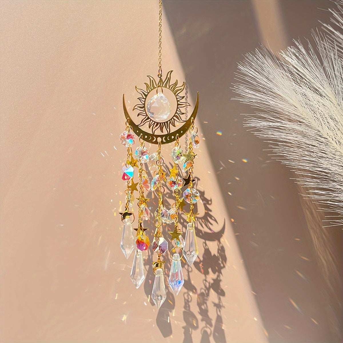 ⏰Dernier jour de vente !!⌛✨ Attrape-soleil en cristal, décoration intérieure et extérieure pour fenêtre, chambre, cour, jardin☪️