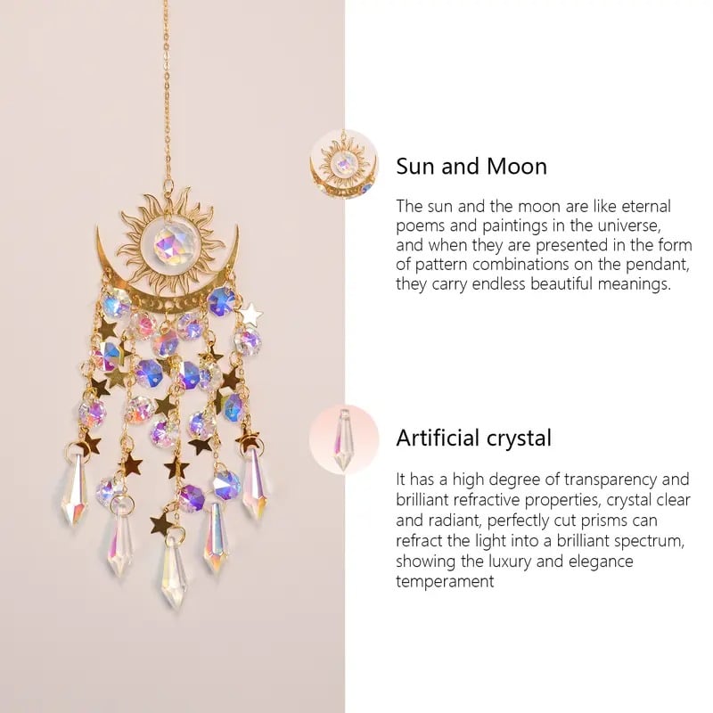 ⏰Dernier jour de vente !!⌛✨ Attrape-soleil en cristal, décoration intérieure et extérieure pour fenêtre, chambre, cour, jardin☪️
