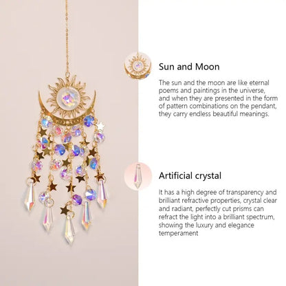 ⏰Dernier jour de vente !!⌛✨ Attrape-soleil en cristal, décoration intérieure et extérieure pour fenêtre, chambre, cour, jardin☪️