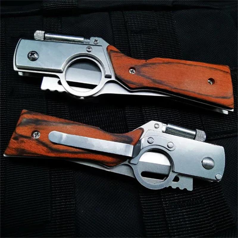 Couteau de poche multifonctionnel pour les aventures en plein air et l'autodéfense