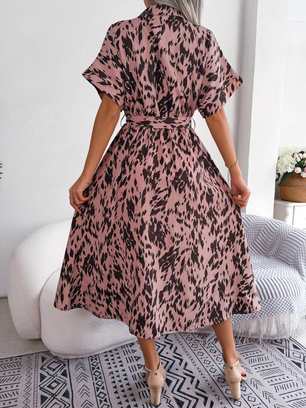 Robe décontractée à lacets pour femmes