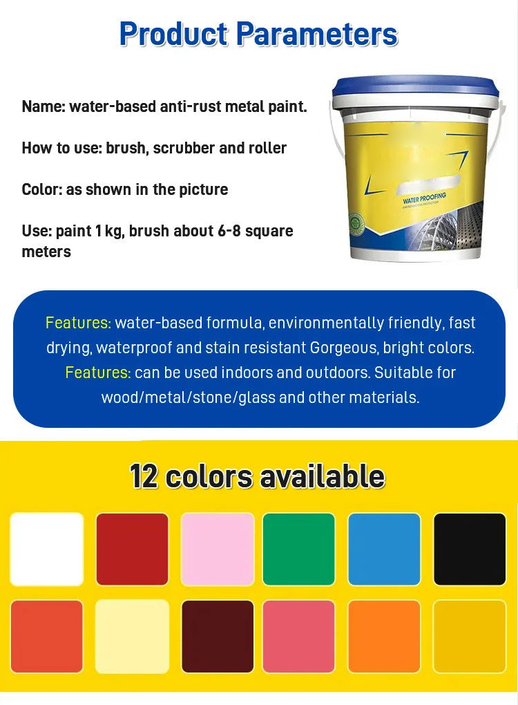 Peinture antirouille à base d'eau pour métaux (🔥ACHETEZ-EN 2, OBTENEZ-EN 1 GRATUIT)