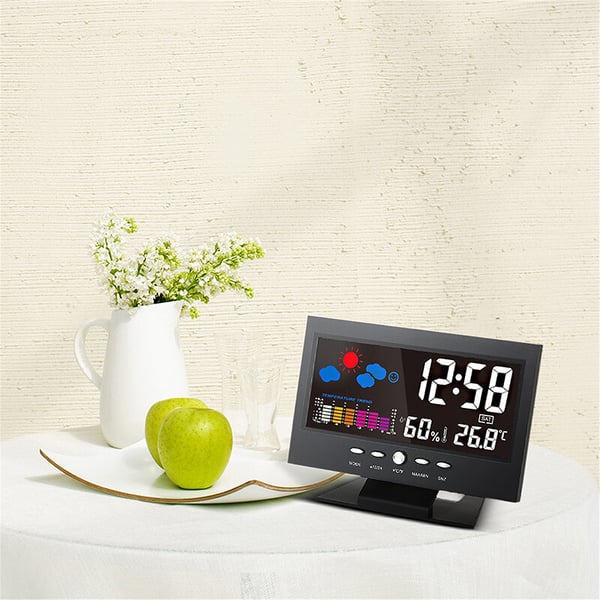🔥🔥 Moniteur numérique de température et d'humidité à LED prévisions météo réveil de bureau à LED (50% de réduction sur le dernier jour)