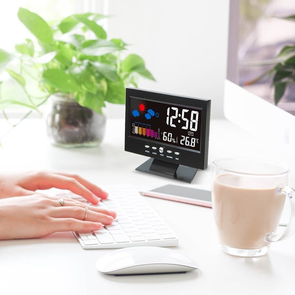 🔥🔥 Moniteur numérique de température et d'humidité à LED prévisions météo réveil de bureau à LED (50% de réduction sur le dernier jour)