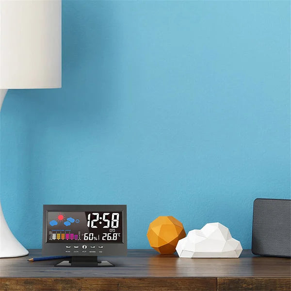 🔥🔥 Moniteur numérique de température et d'humidité à LED prévisions météo réveil de bureau à LED (50% de réduction sur le dernier jour)