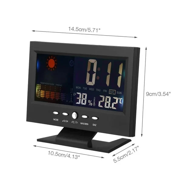 🔥🔥 Moniteur numérique de température et d'humidité à LED prévisions météo réveil de bureau à LED (50% de réduction sur le dernier jour)