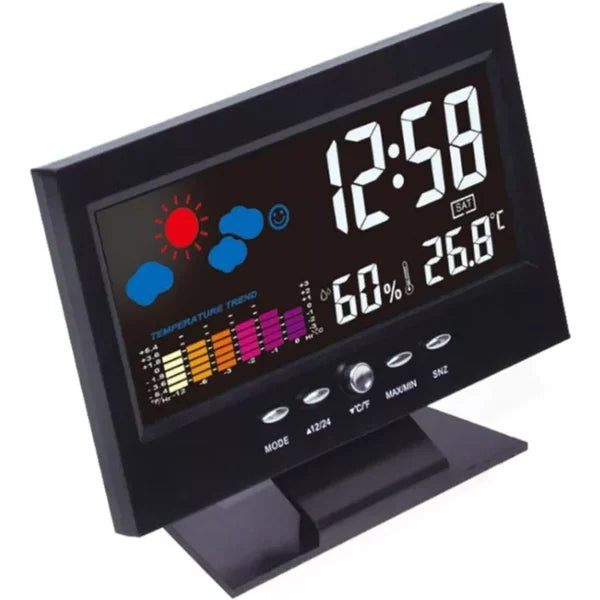 🔥🔥 Moniteur numérique de température et d'humidité à LED prévisions météo réveil de bureau à LED (50% de réduction sur le dernier jour)