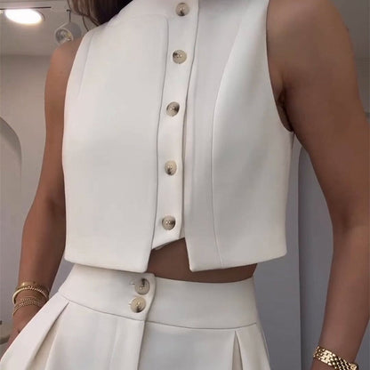 💥Free Shiping🌷Women's Elegant 2 Piece Outfits Sleeveless Top & High Waist Pants