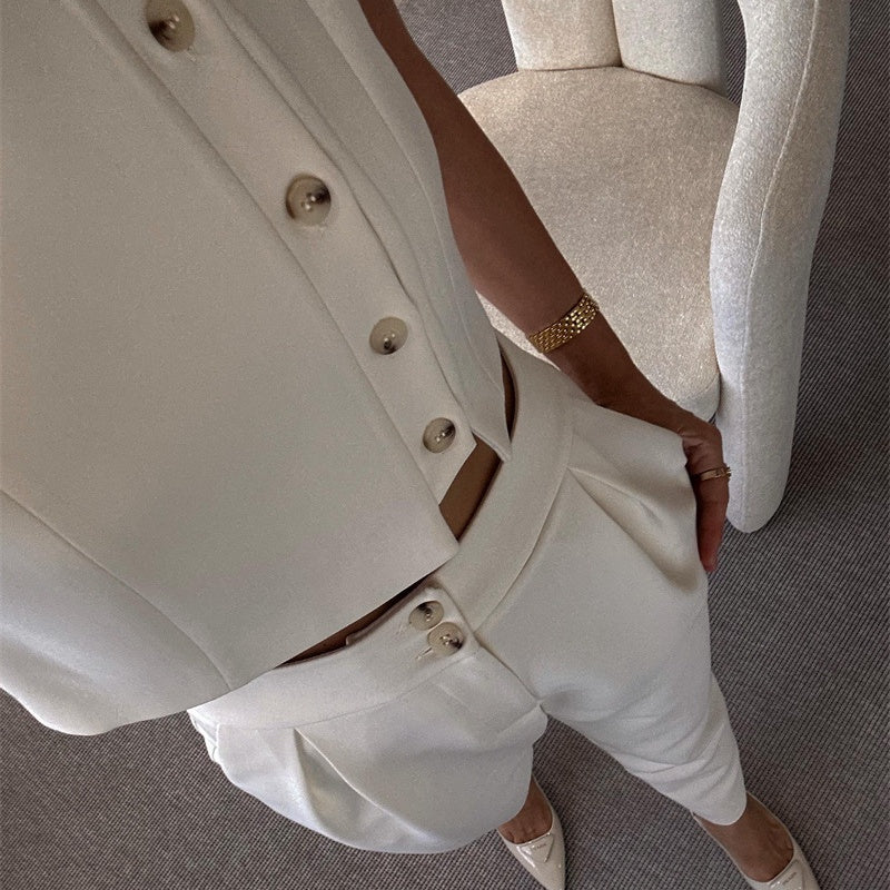 💥Free Shiping🌷Women's Elegant 2 Piece Outfits Sleeveless Top & High Waist Pants
