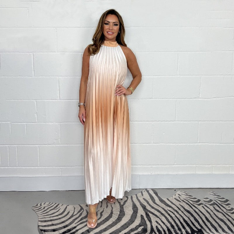 💟💃Robe sans manches à plis dégradés