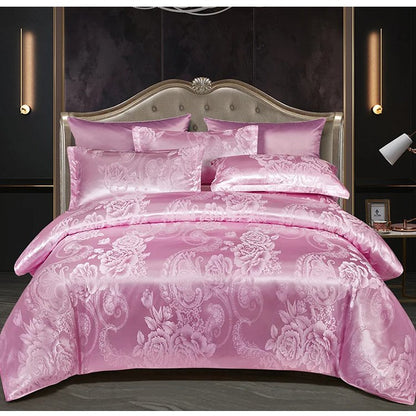 🔥Olympic Sale - 40%-49% de réduction + Livraison gratuite✈️🔥Livraison gratuite🔥Linge de lit luxueux en satin jacquard, 4 pièces