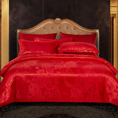 🔥Olympic Sale - 40%-49% de réduction + Livraison gratuite✈️🔥Livraison gratuite🔥Linge de lit luxueux en satin jacquard, 4 pièces