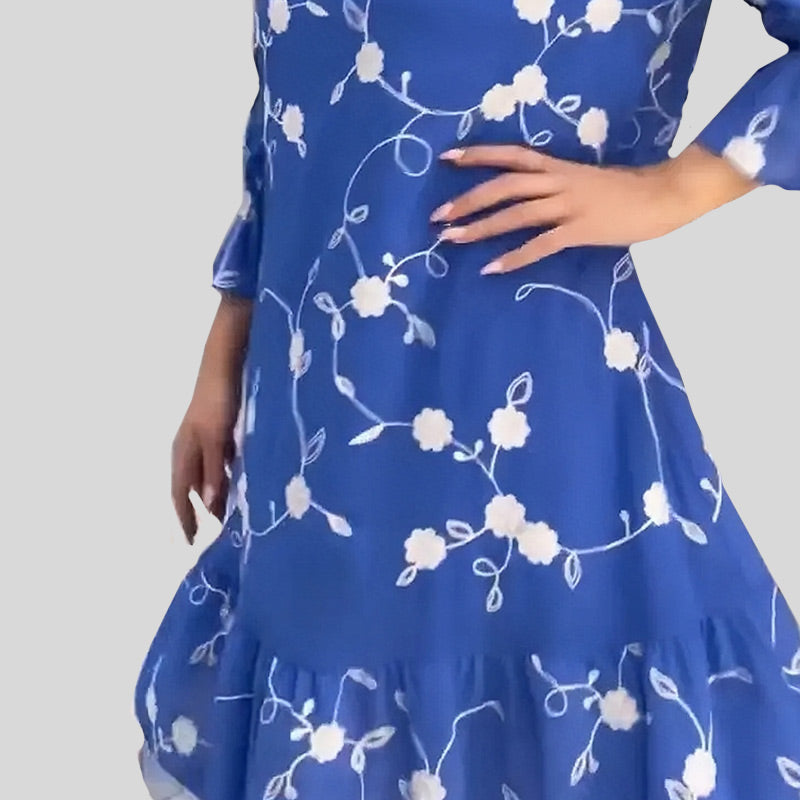 🔥Vente olympique - 49% de réduction👗Robe d'été à fleurs imprimées et ourlet volanté pour femmes