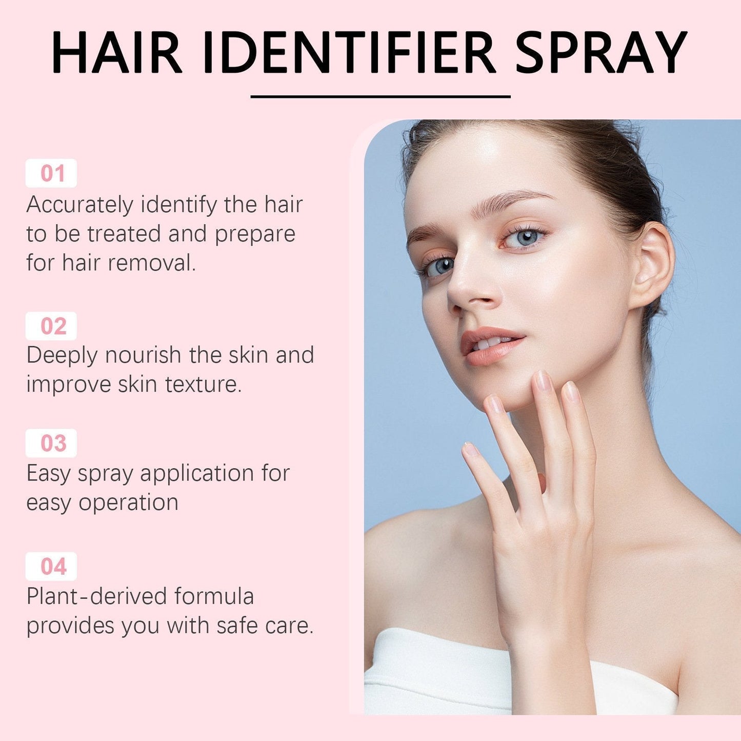 🎁Achetez-en 2 et obtenez-en 1 gratuitement🔥Spray d'identification des cheveux - Rendez votre visage aussi lisse qu'un œuf écalé