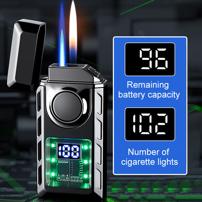 Briquet à Double Flamme Multifonctionel avec Lumières Colorées🎁