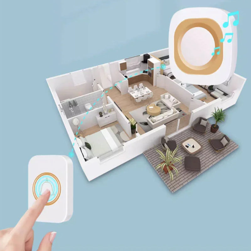 Sonnette de porte sans fil auto-alimentée et télécommandée pour la maison