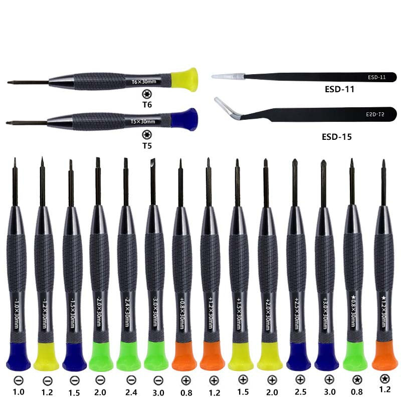 Kit de réparation électronique avec tournevis de précision 18 pièces
