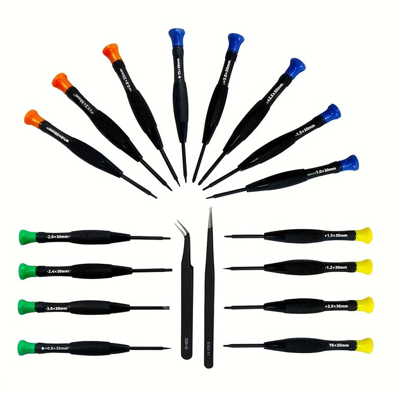 Kit de réparation électronique avec tournevis de précision 18 pièces